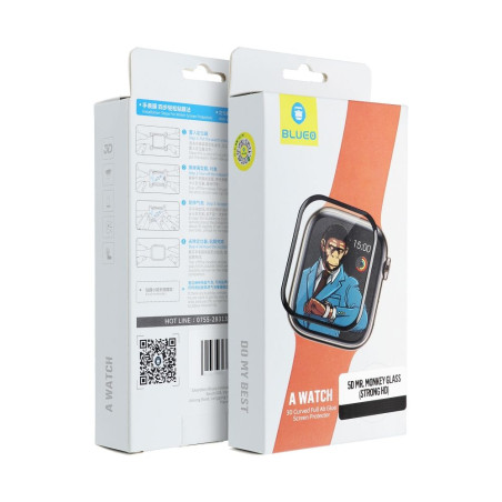 Ochranné sklo Blueo 5D pro Apple Watch SE 44mm - černé