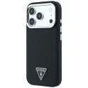 Kryt Guess Grained Triangle Logo iPhone 17 Pro / 18 Pro - černý
