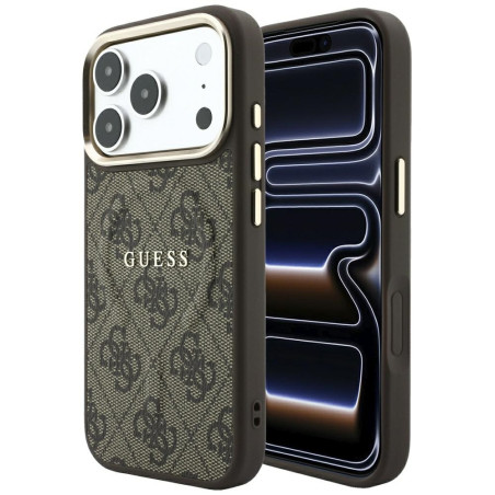 Kryt Guess EMBOSSED 4G Classic pro iPhone 17 Pro / 18 Pro – hnědá