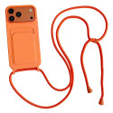 Pouzdro Silicone Case s kapsou iPhone 17 Pro/18 Pro - oranžové