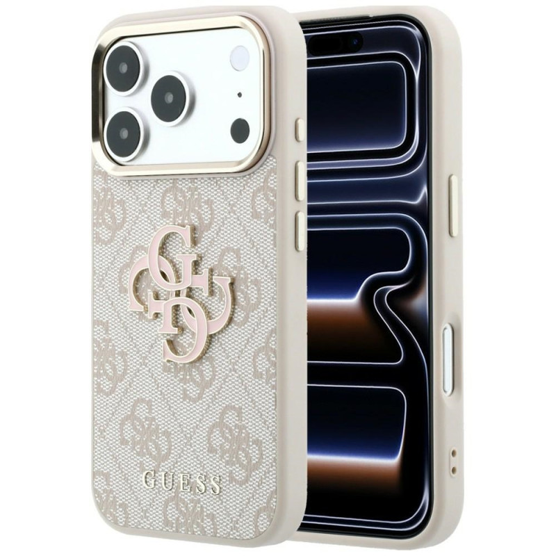 Kryt Guess 4G & BIG Resin Logo Case pro iPhone 17 Pro / 18 Pro - pink