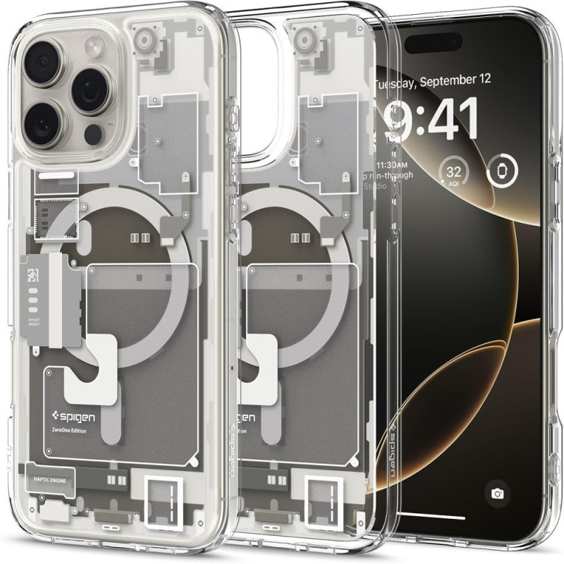 Pouzdro Spigen Ultra Hybrid Mag Zero One s MagSafe pro iPhone 16 Pro - titanové