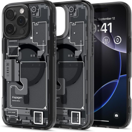 Pouzdro Spigen Ultra Hybrid Mag Zero One s MagSafe pro iPhone 16 Pro - tmavě šedé
