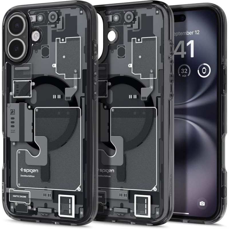 Pouzdro Spigen Ultra Hybrid MagSafe Zero One pro iPhone 16 - tmavě šedý