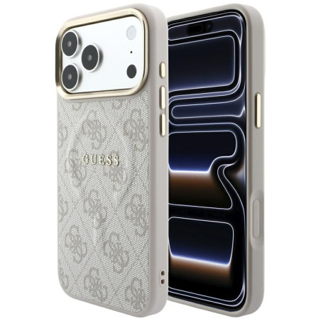 Kryt Guess EMBOSSED 4G Classic MagSafe iPhone 17 Pro Max - růžová