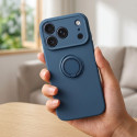 Pouzdro SILICONE RING pro iPhone 18/17 Pro Max - tmavě modré