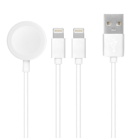 AG PREMIUM C3163L Nabíjecí USB kabel 3v1 (2x Lightning, Apple Watch) 10W, 1,2 m, bílý