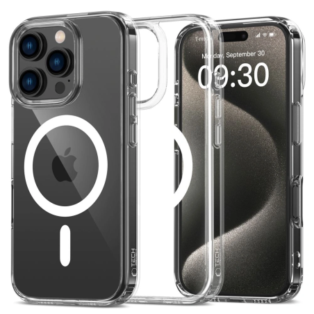 Pouzdro Tech-Protect FlexAir Hybrid MagSafe pro Apple iPhone 16 Pro Max Clear