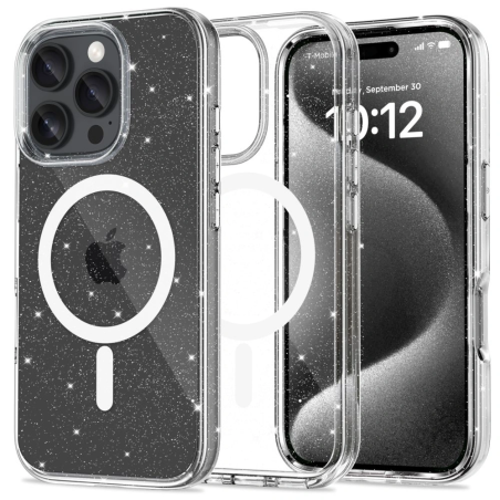 Pouzdro Tech-Protect FlexAir Hybrid MagSafe pro Apple iPhone 16 Pro Max Glitter