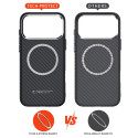 Pouzdro Tech-Protect Ion Carbon MagSafe pro iPhone 17 Pro Max – černé/stříbrné