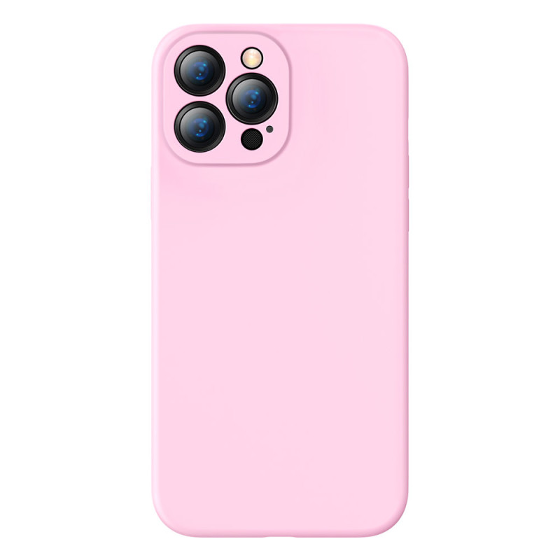 BASEUS ARYT001104 Liquid Gel Case Prémiový silikonový kryt pro iPhone 13 Pro Max, růžový