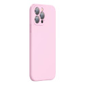 BASEUS ARYT001104 Liquid Gel Case Prémiový silikonový kryt pro iPhone 13 Pro Max, růžový