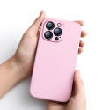 BASEUS ARYT001104 Liquid Gel Case Prémiový silikonový kryt pro iPhone 13 Pro Max, růžový