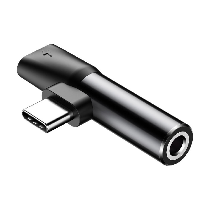 Baseus Audio Converter L41 adaptér z USB-C na USB-C + 3,5mm jack pro sluchátka – černý (CATL41-01)