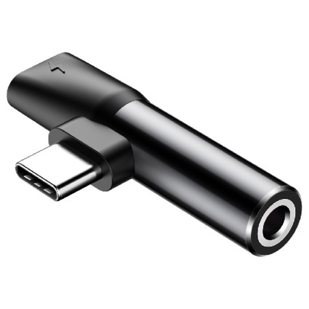 Baseus Audio Converter L41 adaptér z USB-C na USB-C + 3,5mm jack pro sluchátka – černý (CATL41-01)