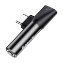 Baseus Audio Converter L41 adaptér z USB-C na USB-C + 3,5mm jack pro sluchátka – černý (CATL41-01)