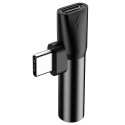 Baseus Audio Converter L41 adaptér z USB-C na USB-C + 3,5mm jack pro sluchátka – černý (CATL41-01)