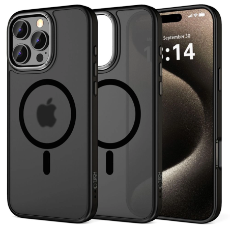 Pouzdro Tech-Protect MagEdge MagSafe pro Apple iPhone 16 Pro Max Matná černá/černý kov