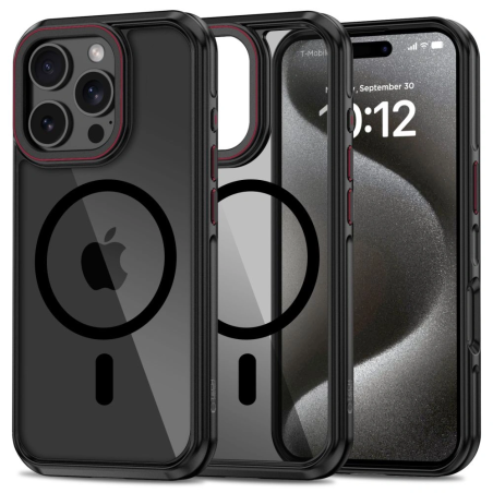 Pouzdro Tech-Protect MagHybrid MagSafe pro Apple iPhone 16 Pro Černá/červená