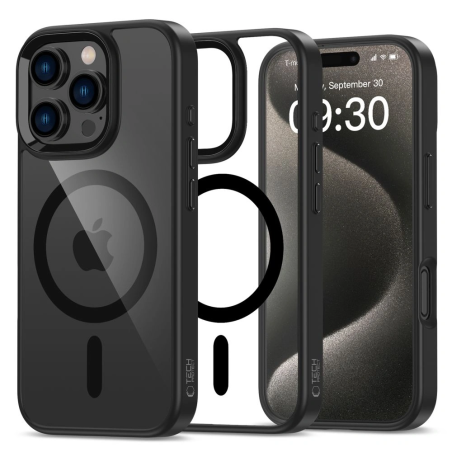 Pouzdro Tech-Protect MagMat MagSafe pro Apple iPhone 16 Pro Max Černá/Průhledná