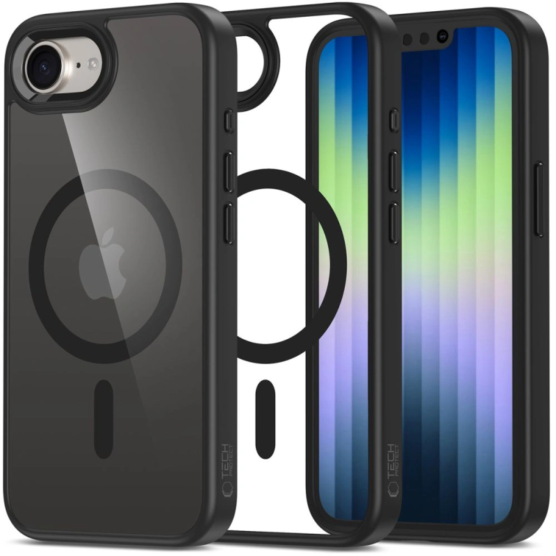 Pouzdro Tech-Protect Magmat MagSafe pro Apple iPhone 16e – Černé/čiré