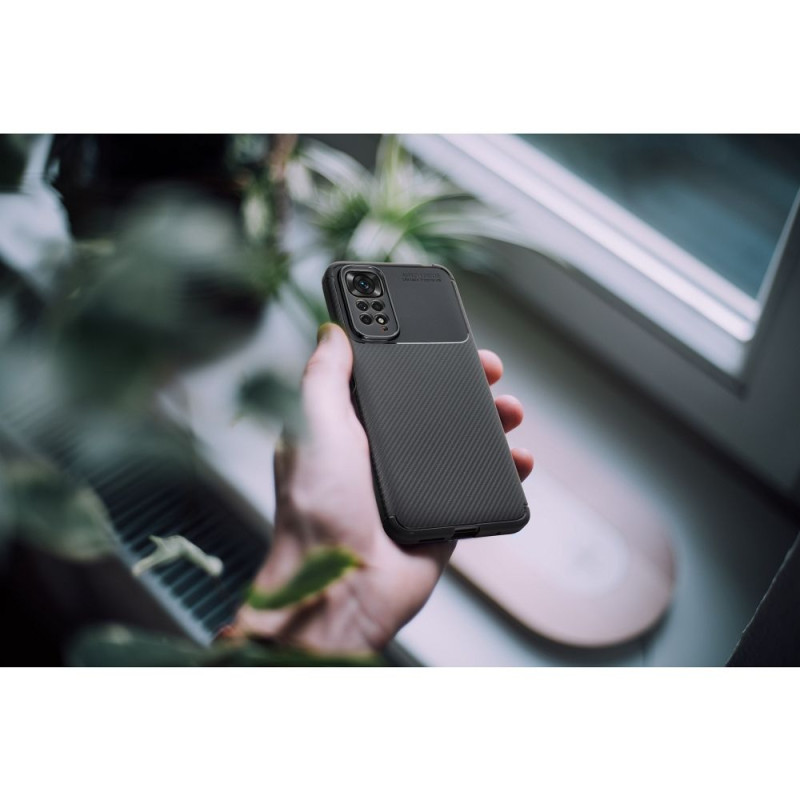 Kryt CARBON PREMIUM pro Xiaomi Redmi Note 14 PRO PLUS 5G - černý