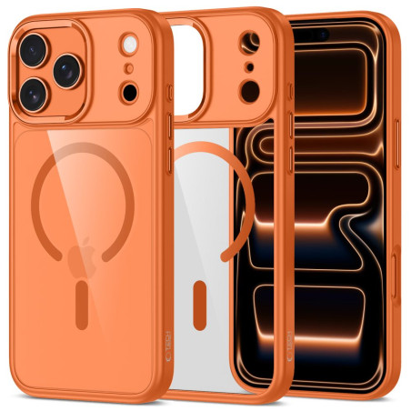Pouzdro Tech-Protect MagMat MagSafe pro iPhone 17 Pro Max – Cosmic Orange / Clear