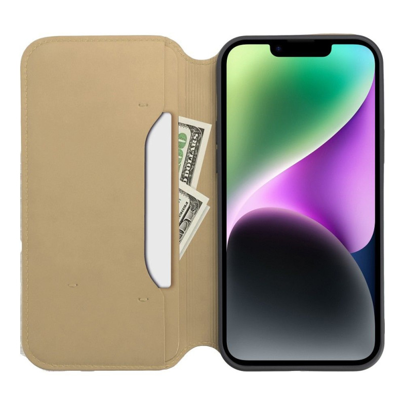 Pouzdro / flip case DUAL POCKET pro Samsung S23 FE - zlaté