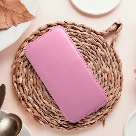 Pouzdro Flip Dual Pocket pro Samsung S24 FE - světle růžové