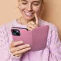 Pouzdro Flip Dual Pocket pro Samsung S24 FE - světle růžové