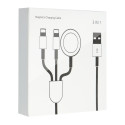 AG PREMIUM C3163L Nabíjecí USB kabel 3v1 (2x Lightning, Apple Watch) 10W, 1,2 m, bílý