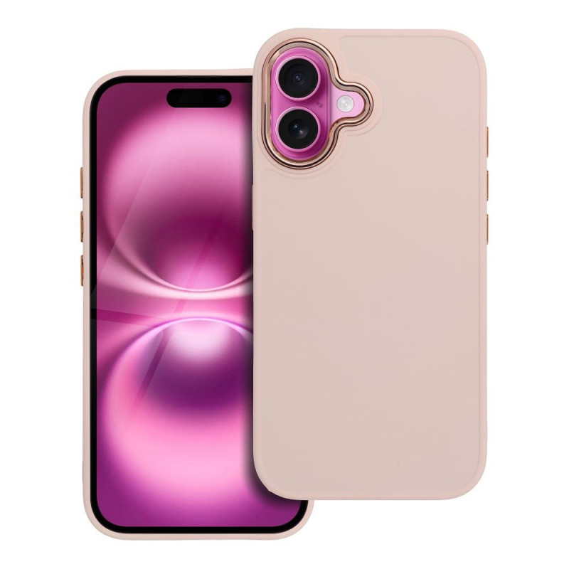 Kryt FRAME pro iPhone 16 - pudrově růžový