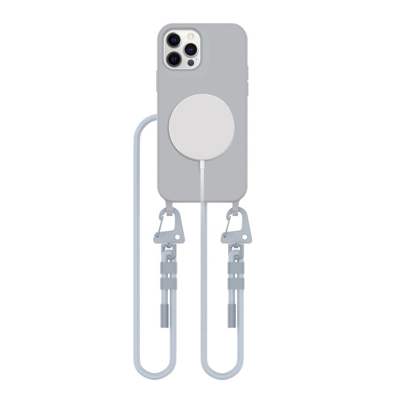 Pouzdro Tech-Protect MagNecklace MagSafe pro iPhone 12 / 12 Pro - šedé