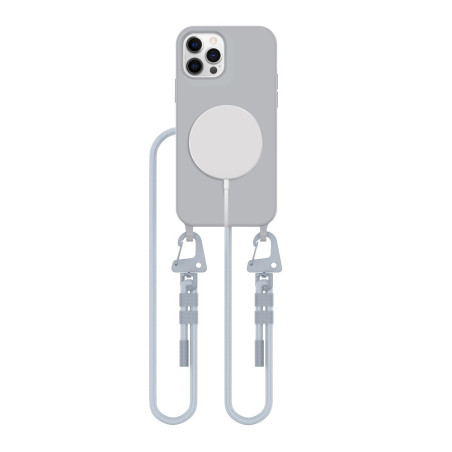 Pouzdro Tech-Protect MagNecklace MagSafe pro iPhone 12 / 12 Pro - šedé