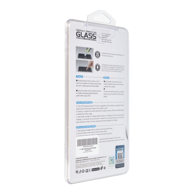 Ochranné sklo X-One X-ONE FULL COVER EXTRA STRONG CRYSTAL CLEAR pro iPhone 15 Pro - čiré