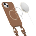 Pouzdro Tech-Protect MagNecklace MagSafe pro iPhone 13 - hnědé
