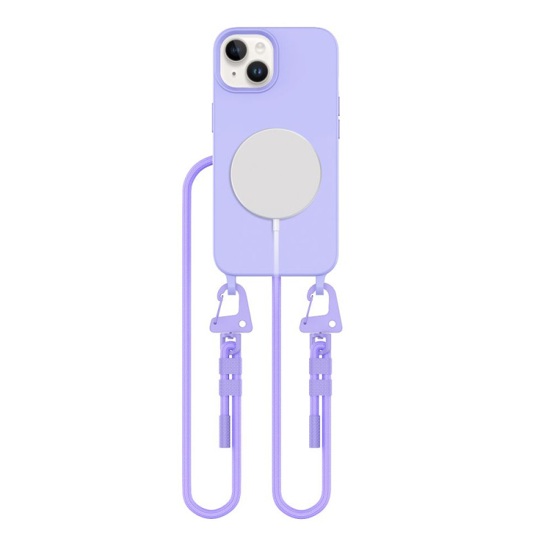 Pouzdro Tech-Protect MagNecklace MagSafe pro iPhone 15 - levandulové