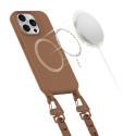 Pouzdro Tech-Protect MagNecklace MagSafe pro iPhone 15 Pro - hnědé
