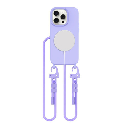 Pouzdro Tech-Protect MagNecklace MagSafe pro iPhone 15 Pro - levandulové