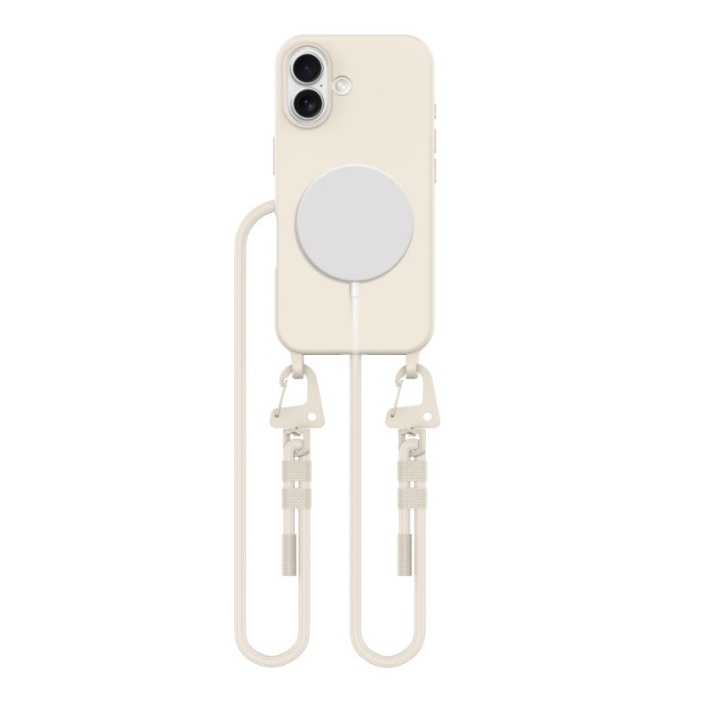 Pouzdro Tech-Protect MagNecklace MagSafe pro iPhone 16 - béžové