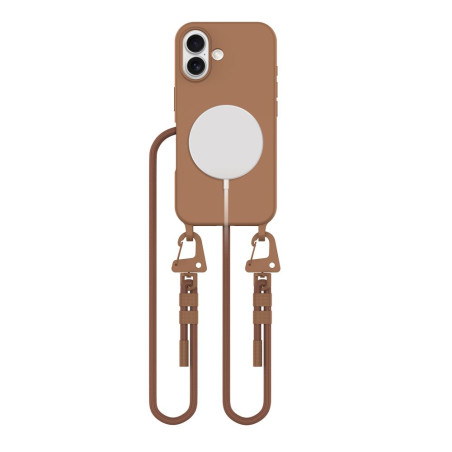 Pouzdro Tech-Protect MagNecklace MagSafe pro iPhone 16 - hnědé