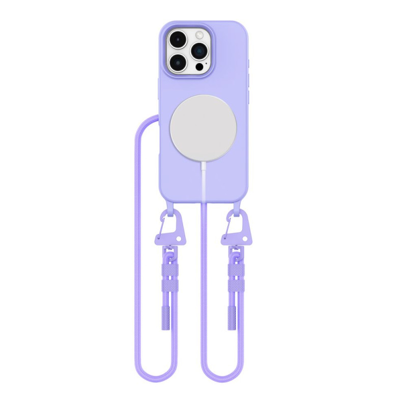 Pouzdro Tech-Protect MagNecklace MagSafe pro iPhone 16 Pro - fialové