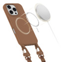 Pouzdro Tech-Protect MagNecklace MagSafe pro iPhone 16 Pro - hnědé