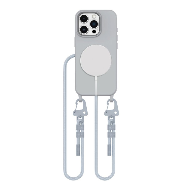 Pouzdro Tech-Protect MagNecklace MagSafe pro iPhone 16 Pro - šedé