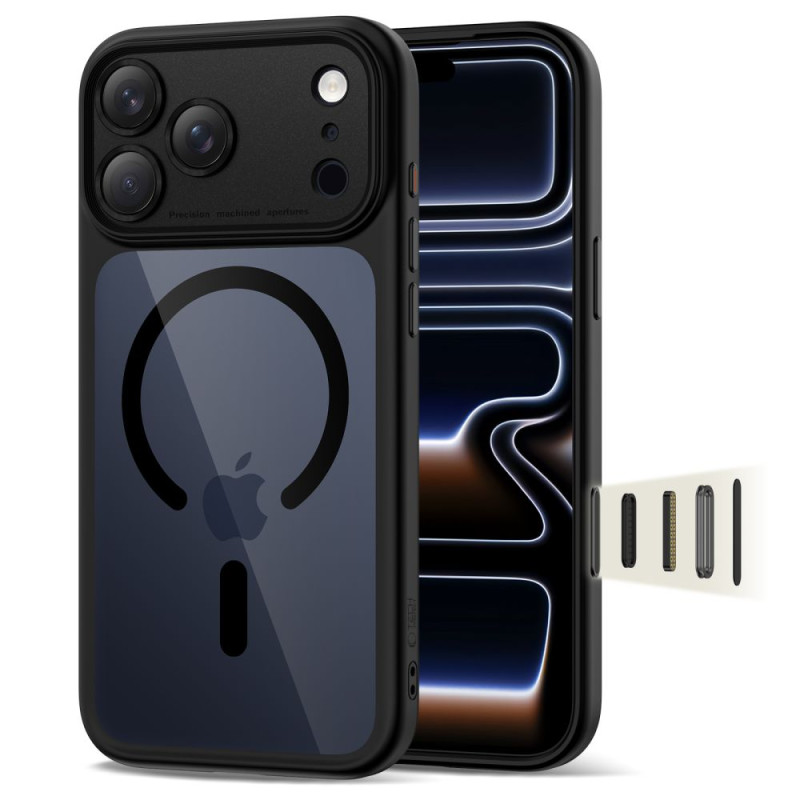 Pouzdro Tech-Protect MagPeak MagSafe CC pro iPhone 17 Pro – Black / Clear