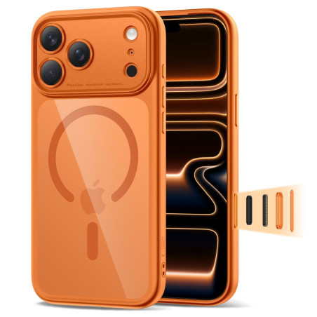 Pouzdro Tech-Protect MagPeak MagSafe CC pro iPhone 17 Pro – Cosmic Orange / Clear