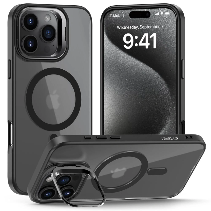 Pouzdro Tech-Protect MagStand MagSafe pro Apple iPhone 16 Pro Matná černá