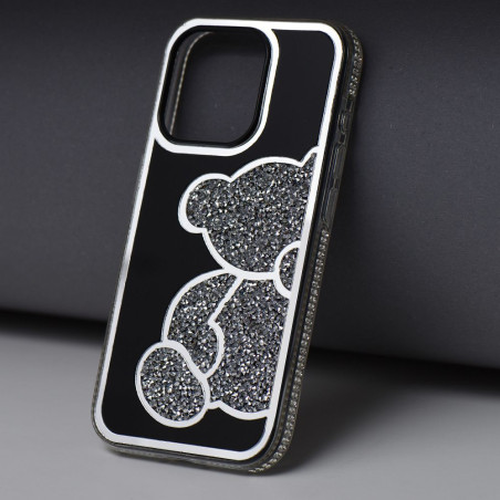 Kryt TEDDY BEAR pro iPhone 12 – stříbrný