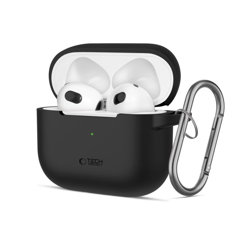 Pouzdro Tech-Protect Silicone Hook pro Apple AirPods 3 - černé