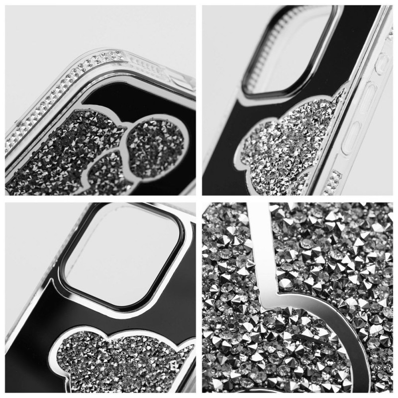 Kryt Case pro iPhone 17 - stříbrná s medvídkem